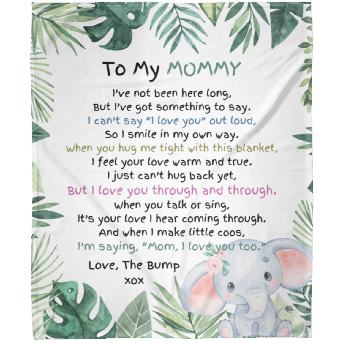 To My Mommy | Expecting Mother Gift | Love the Bump | Arctic Fleece Blanket 50x60
