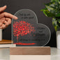 Mom Gift from Daughter | Printed Heart Acrylic Plaque | LED Night Light | Side by Side or Miles Apart