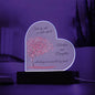 Mom Gift from Daughter | Printed Heart Acrylic Plaque | LED Night Light | Side by Side or Miles Apart