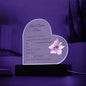Bonus Mom Gifts | Printed Heart Acrylic Plaque | Mother in law Gifts | LED Night Light