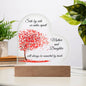 Mom Gift from Daughter | Printed Heart Acrylic Plaque | LED Night Light | Side by Side or Miles Apart