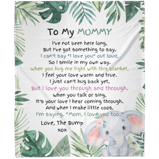 To My Mommy | Expecting Mother Gift | Love the Bump | Arctic Fleece Blanket 50x60