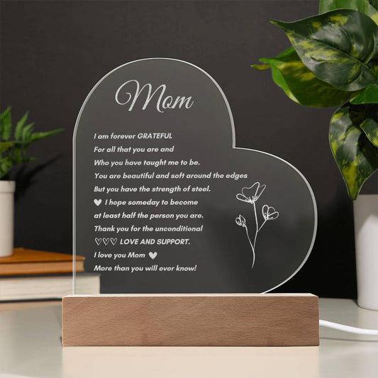 Mom Gifts from Daughter Son, Engraved Night Light Mom Gifts, Mothers Day Gifts for Mom from Daughter Son, Unique Birthday Gifts for Mom, Stepmom